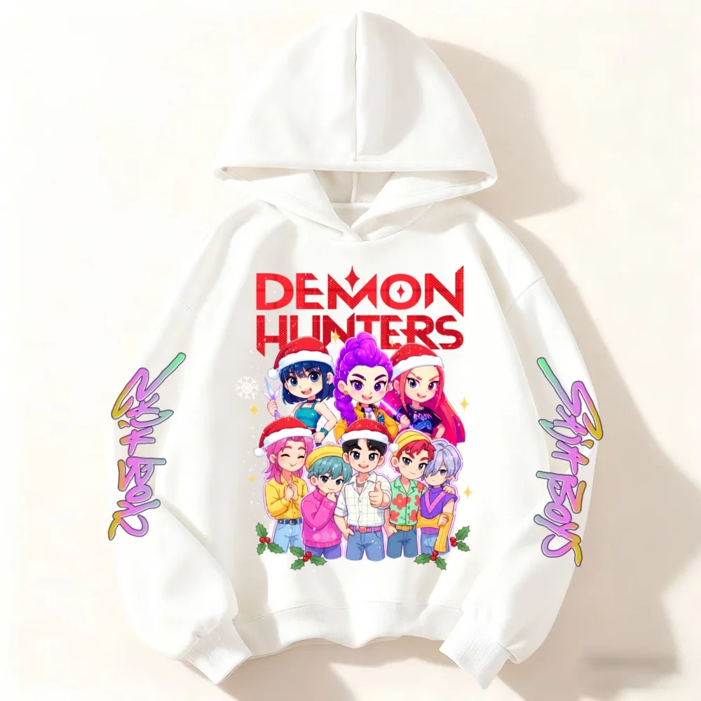 طاقم الرقبة طفل هوديي فيلم عيد الميلاد سلسلة هوديس مانغا الاطفال Kpop شيطان الصيادين الأطفال البلوز لطيف النمر هودي لفتاة