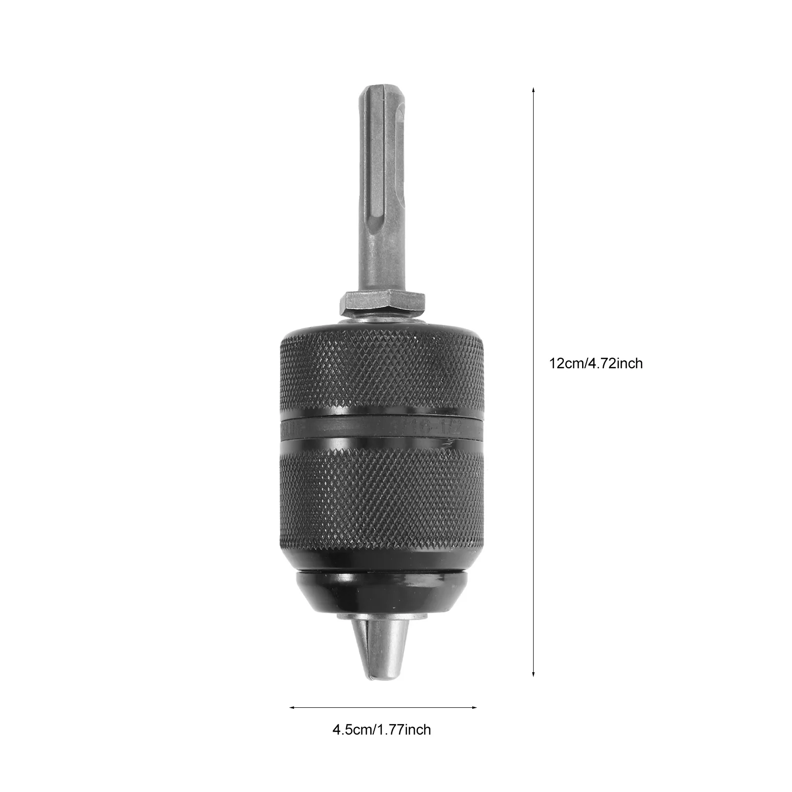 Keyless Drill Chuck Adapter Black Mini Aluminum Alloy 2-13mm Impact Driver Converter Anti-Rust Ratchet Locking for Non-Quick