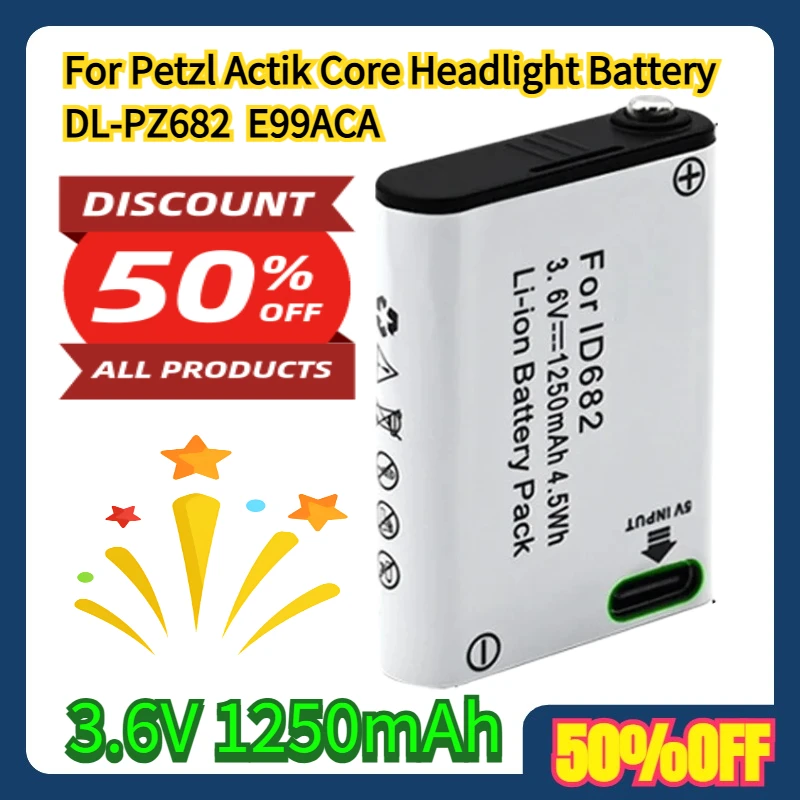 

For Petzl Actik Core Headlight Battery DL-PZ682 E99ACA 3.6V 1250mAh