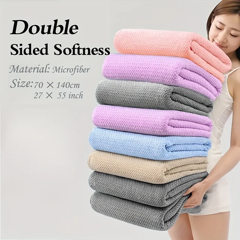 Pineapple Lattice Bath Towel Ultra Lightweight Breathable 70X140cm Coral Fleece Soft Comfortable for Beach Bathroom Quick Dry