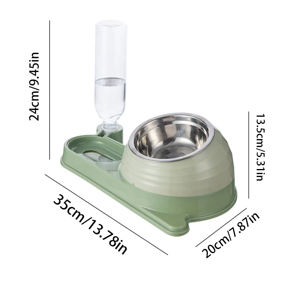 Pet Slow Feeder Bowl Water Dispenser Set - Anti-Spill Double Bowl for Dogs Cats, Food Water Combo, Non-Slip Pet Feeding Supplies