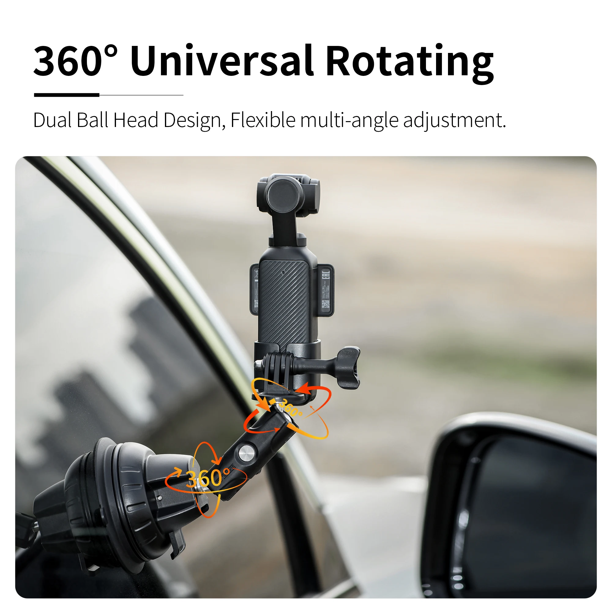 STARTRC Suction Cup Mount for DJI Pocket 3 Car Glass Sucker Stable Powerful Vacuum Suction Cup for Osmo Pocket 3 Accessories