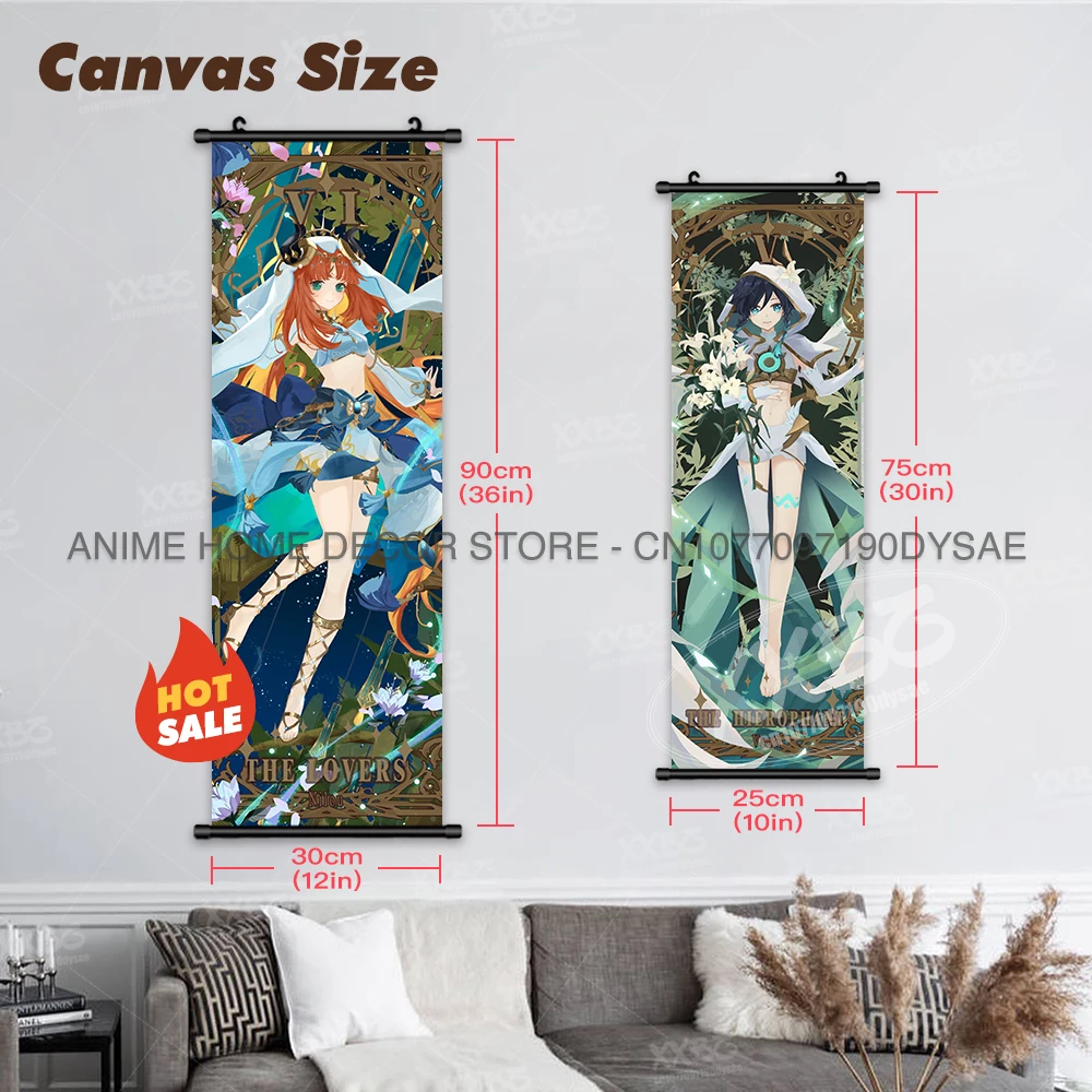 Genshin Impact Poster Kamizato Ayaka Home Decor Klee Dekorative Malerei Barbara Scrolls Bild Arataki Itto Wandkunst Sayu – Detail 4