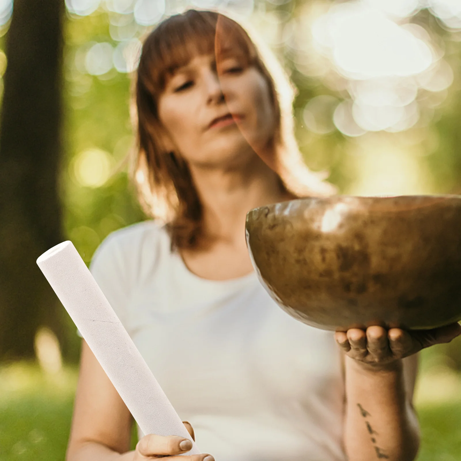 

Music Bowl Mallet With Artificial Head Smooth Wood Handle For Singing Bowl Striker Sound Therapy Tool Playing