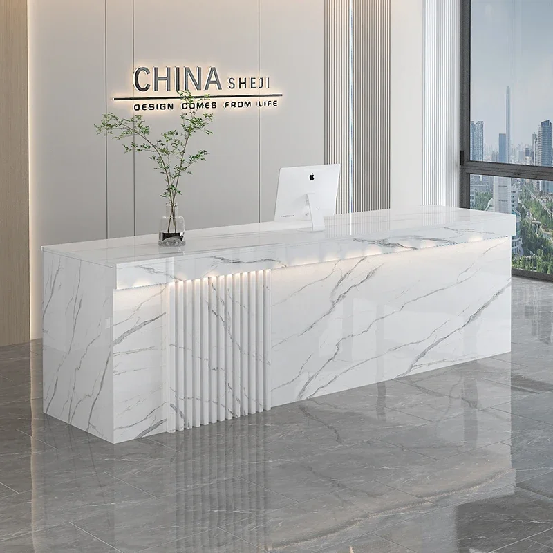 

Hair Salon Cashier Modern Beauty Reception Desk Counter Simple Decorations Desk Display Recepcion Desk Salon Furniture