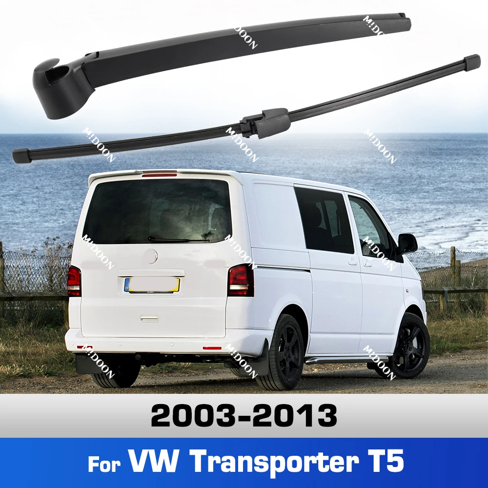 For VW Transporter T5 2003 - 2013 Wiper Rear Wiper Blade & Arm Set Kit Windshield Windscreen Window Brush