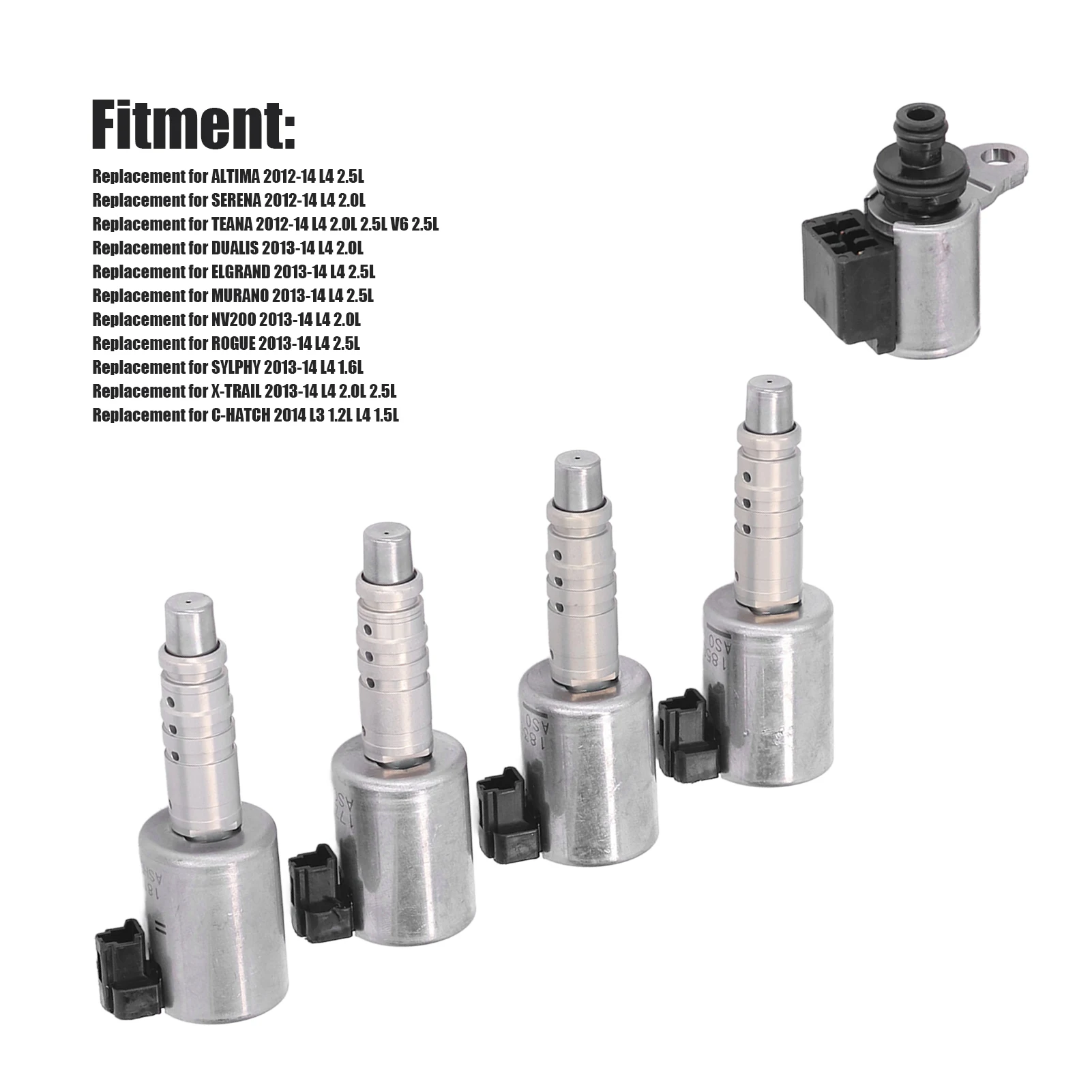 

CVT Valve Solenoid Kit JF017E Replacement for TEANA 2012‑14 L4 2.0L 2.5L V6 2.5L CVT Solenoid JF016E RE0F10D