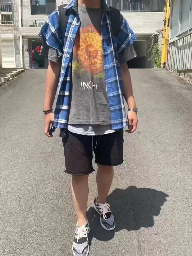 

High Quali Blue Plaid irt 3rd Season Collar ort Sve Breathable Warmth Regular Fit ex Ciwalk Sle Zipper ...