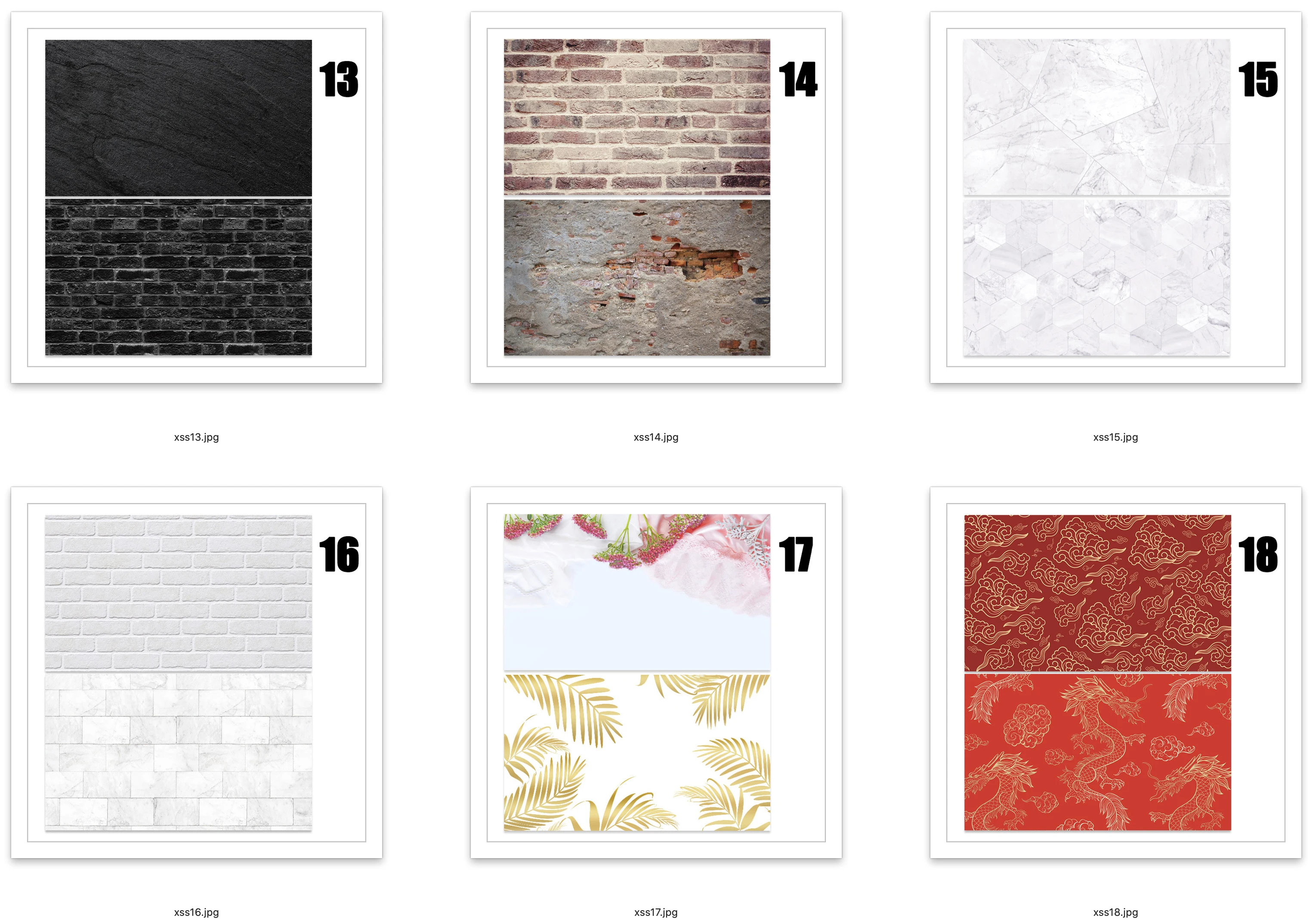 6pcs/lot Photo Studio Backgrounds 57X87cm PVC Photography 2sides Printing Waterproof Backdrops for DIY Photo Shooting 6pcsa13