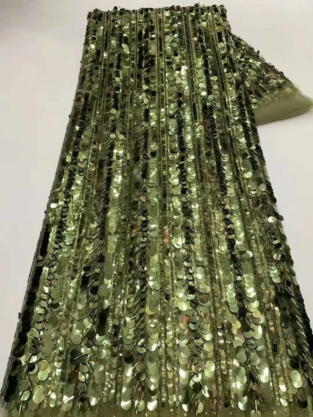 

5Yards French Net Embroidery Sequins Tulle Lace Fabric High Quality African Mesh Lace Fabric For Women Evening Party Dress