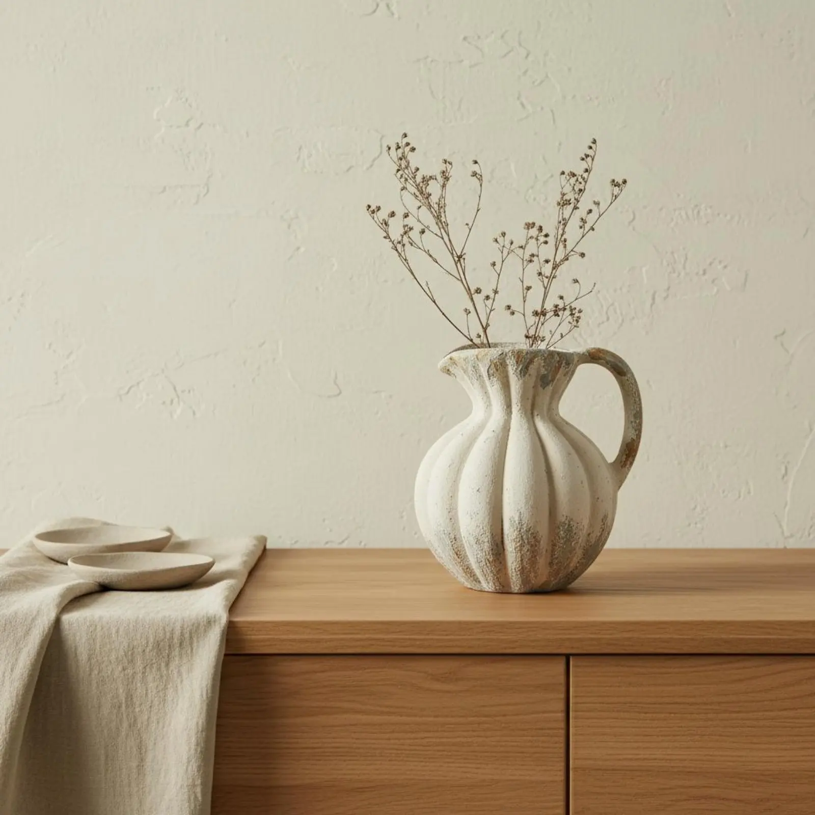 

Wabi Sabi Vase Handmade Look Textured Pottery Vase Home Decor Artisan-Made Minimalist Design for Hotel