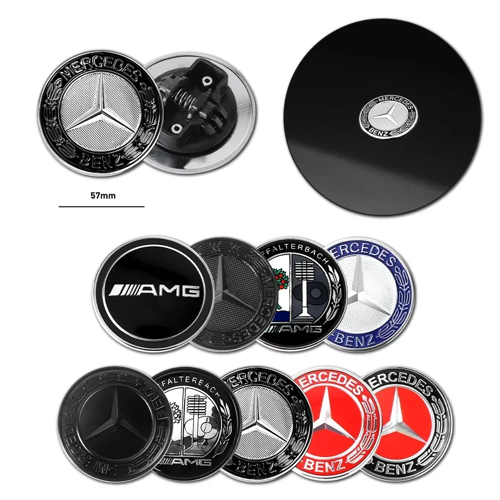 Car Metal 57mm Flat Hood Emblem Front Badge Logo For Mercedes Benz AMG W212 W213 W205 W177 W247 W176 CLS CLA CLK CLG GLS X253