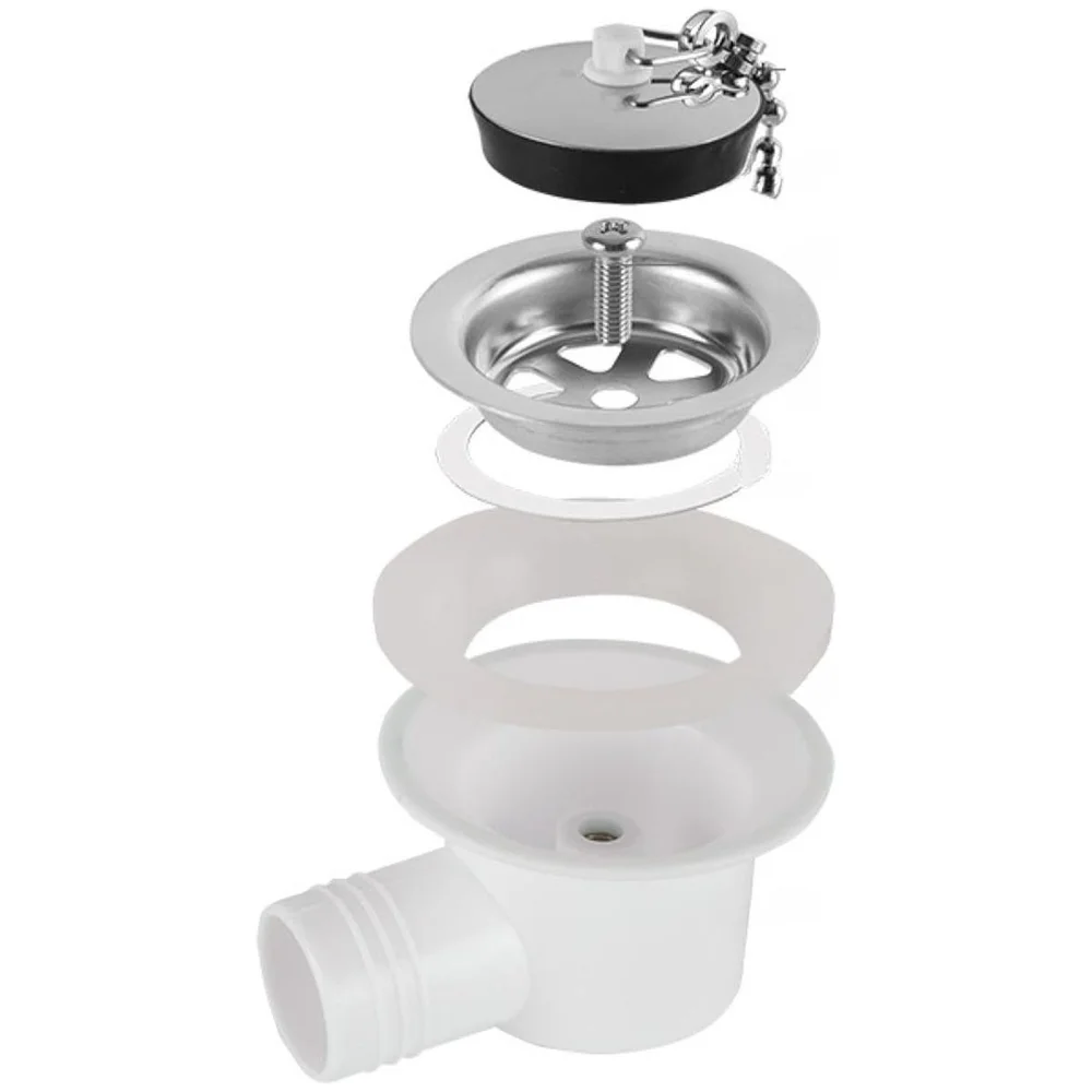 

Stainless Steel Sink Waste Drain Plug Hole Angle Fitting Replacement White Without Tube For Motorhome Boat Caravans RV