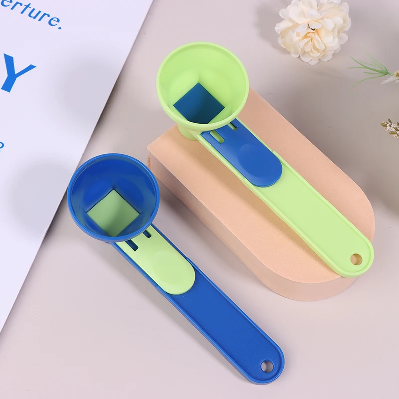 Coffee Scoop Funnel Measuring Spoon With Longer Handle Powder Scoop Reusable Sliding Design Coffee Spoon Kitchen Gadgets