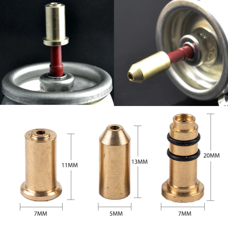 【3Pcs Reusable Nozzle Refill Butane Gas Adapter Inflatable Head For Ligne】
