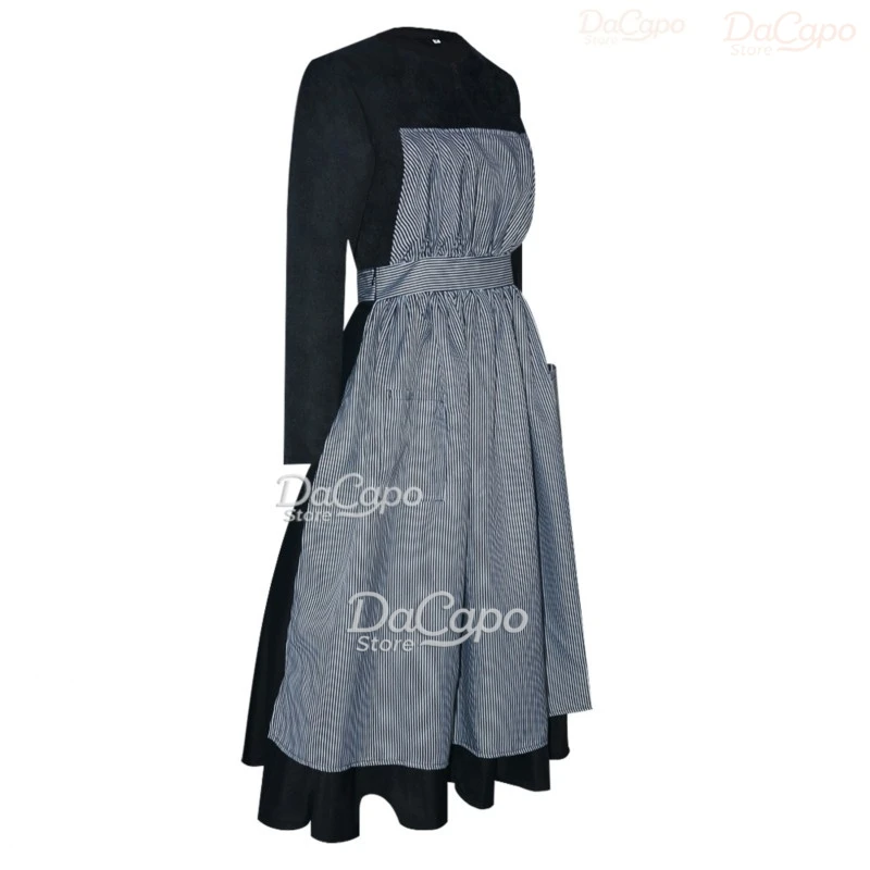 Maria Cosplay Dress The Sound of cos Music Halloween Roleplay Movie Classic Women Outfit Striped Long-Sleeve Dress Adult Costume view 4