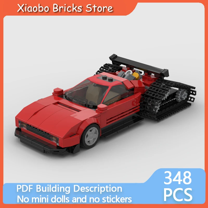

City Car Speed Champion Model MOC Building Brick Sportscar Half-Track Modular Technology Gift Holiday Assemble Children Toy Suit