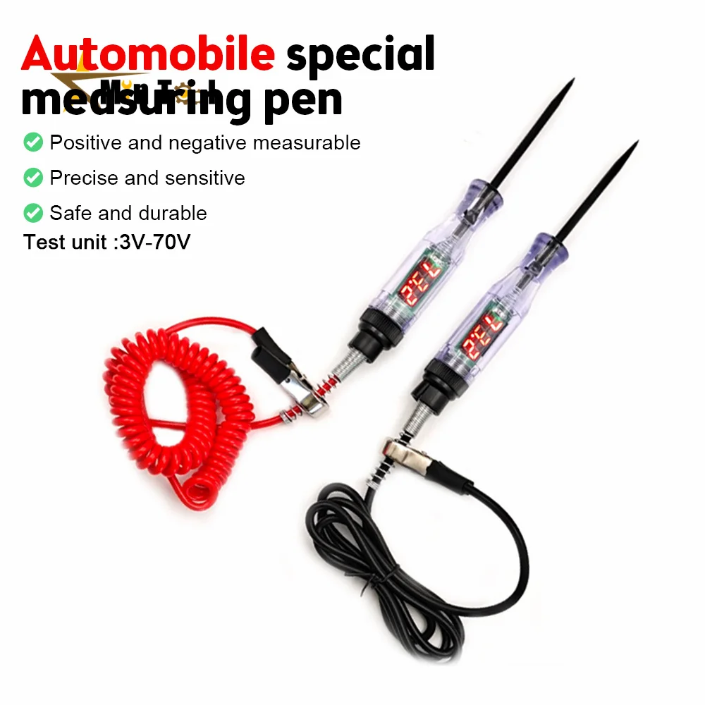 5-90V Car Truck Voltage Circuit Tester Digital Display Long Probe Pen Light Bulb Automobile Diagnostic Tools Auto Repair  Tool