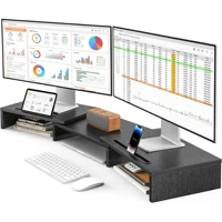 Dual Monitor Stand Riser for 2 Monitors, Monitor Stand for Desk, Adjustable Computer Monitor Stand with 2 Slot, Multifunctional Desktop Organizer Stand for Laptop, PC, Computer, Printer 6
