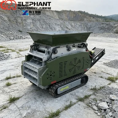 Mini Tracked Mobile Jaw Crusher With Rebar Extraction Portable Rock Crushing Machine For Concrete Recycling Equipment