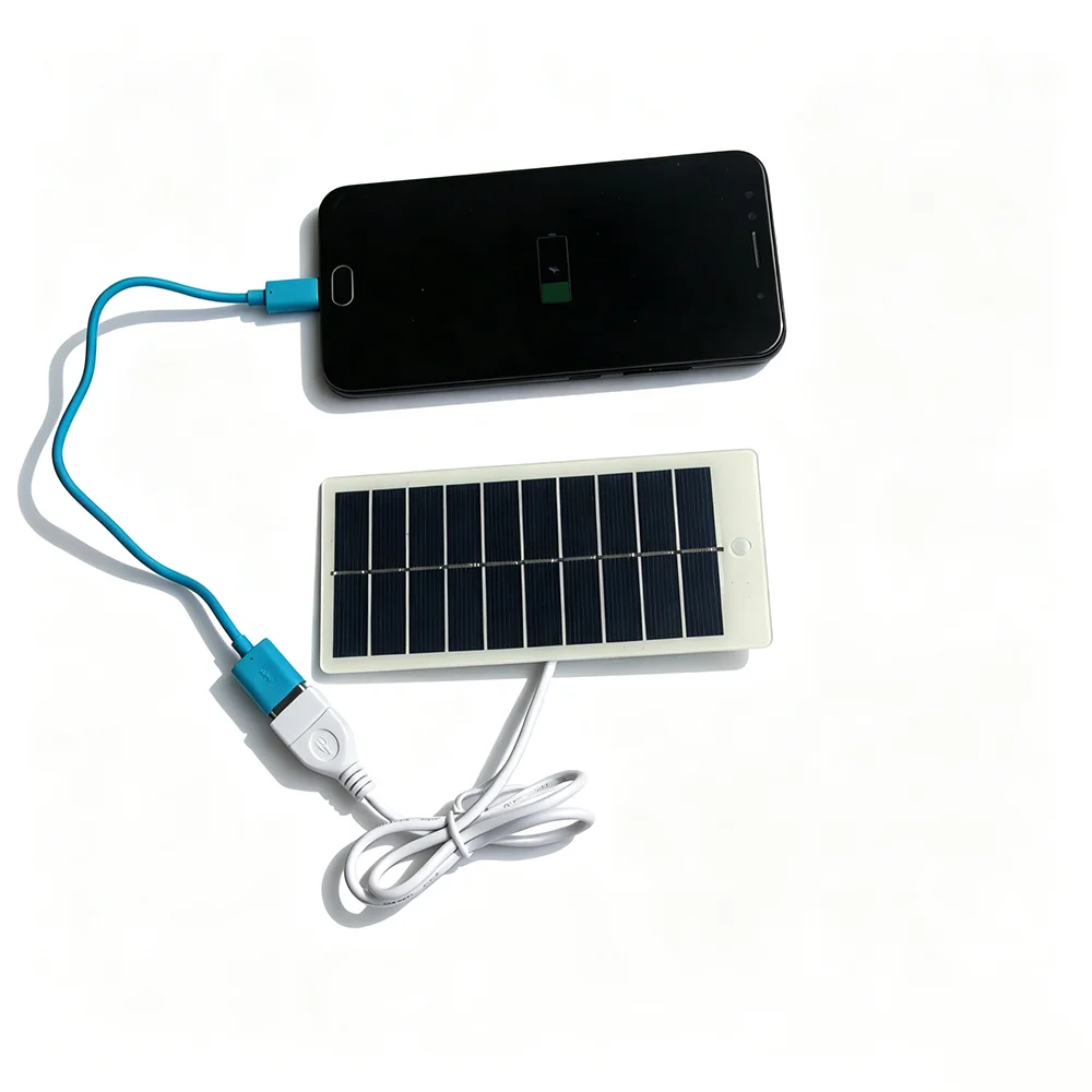 Portable 1.2W 5V Solar Panel Single Crystal with USB  Type-c Output Portable DIY Solar Charger for Mobile Phone Camping