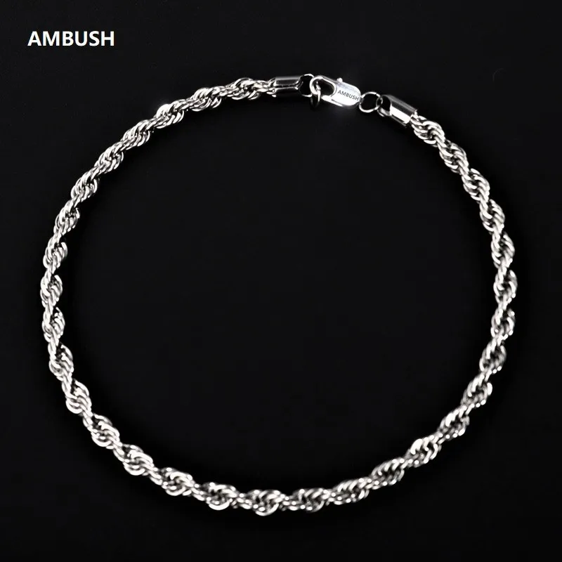 AMBUSH Xichuan Shizi Necklace Pure Titanium Never Fade Snake Bone Chain Necklace Fashion Fried Dough Twists Chain Necklace