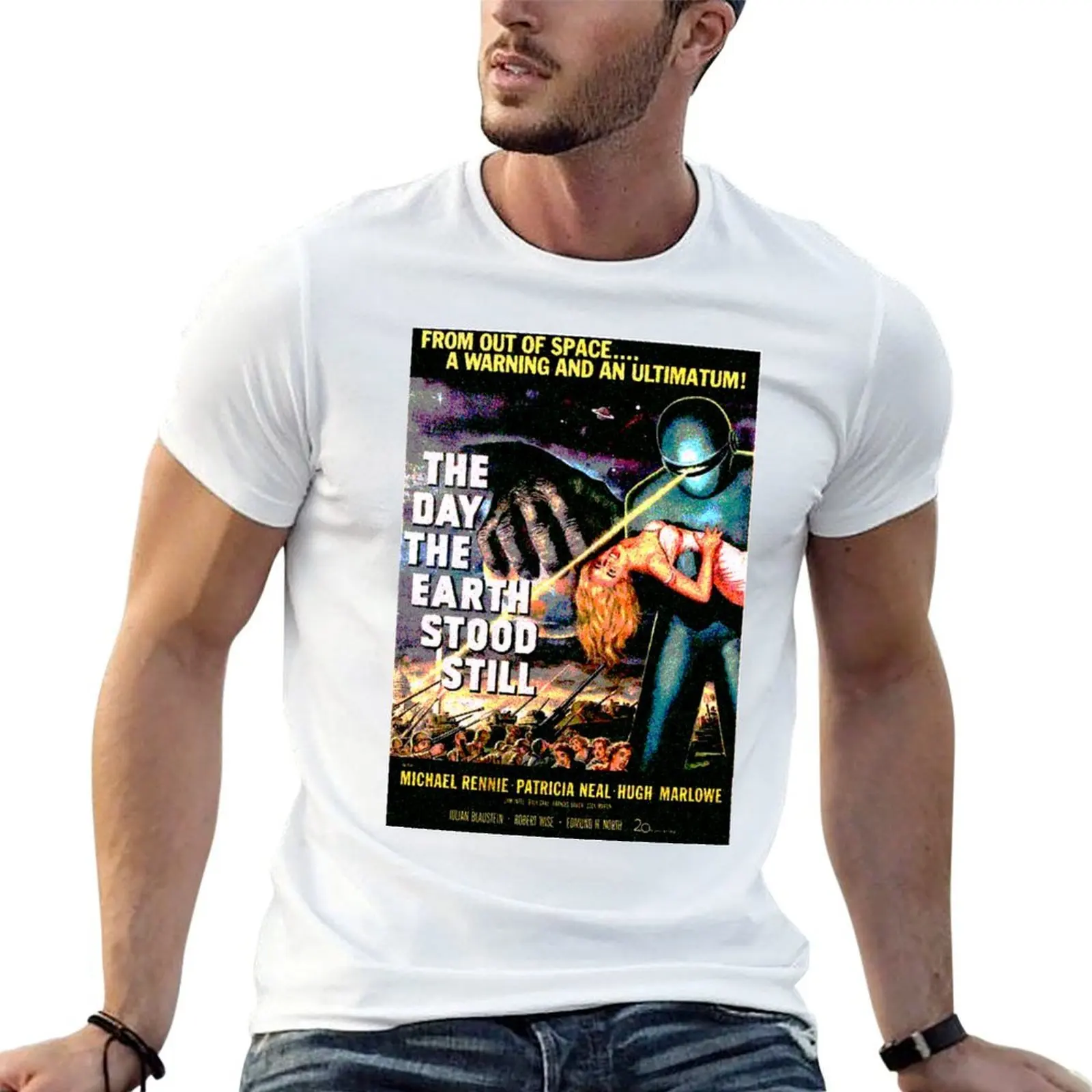 Science Fiction Movie RETRO The Day the Earth Stood Still T-Shirt Clothing customs design your own black t-shirts for men