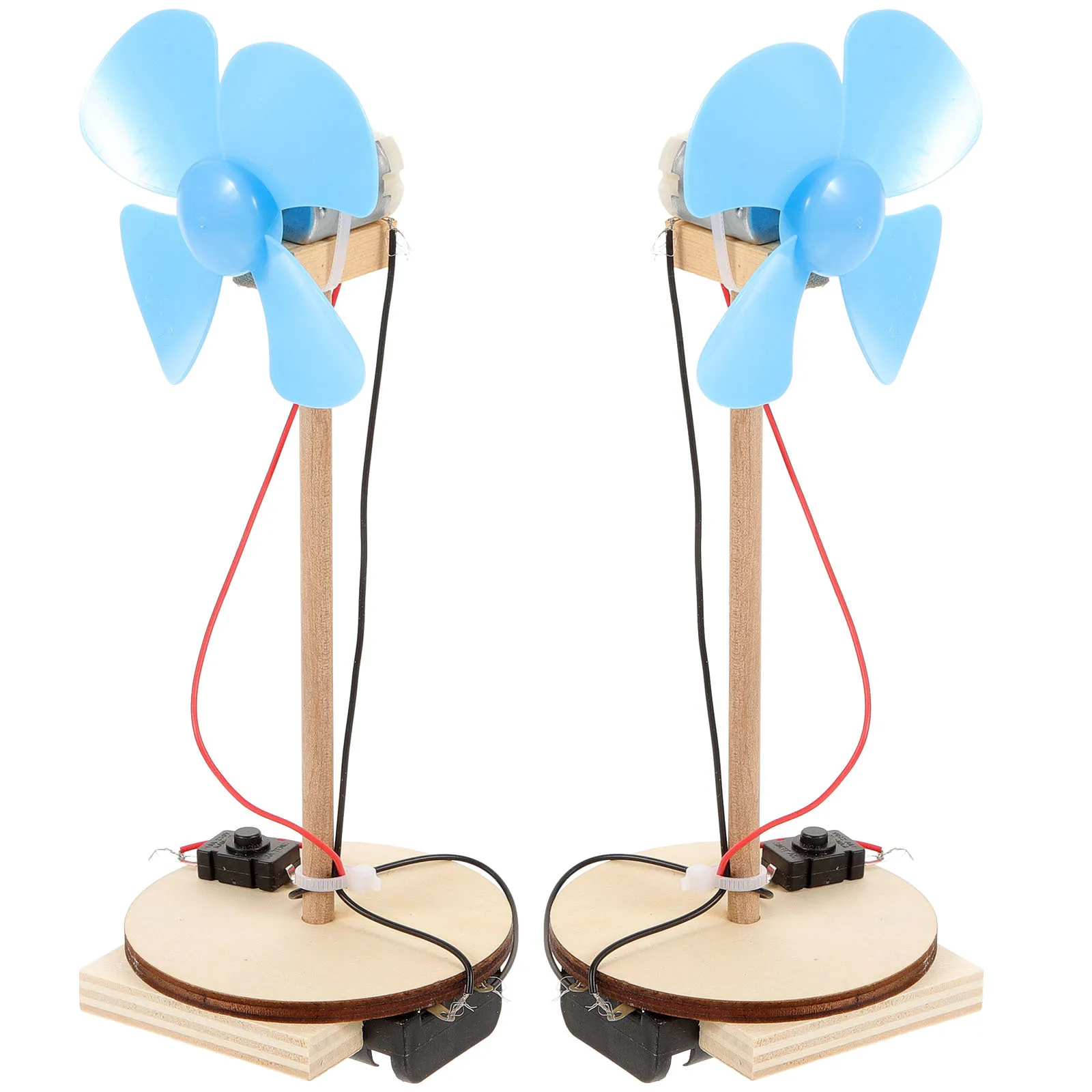 Ventilateur électrique pour enfants, 2 pièces, matériaux d'expérimentation, moteur de bricolage, Kit scientifique fait à la main, couleur aléatoire non incluse