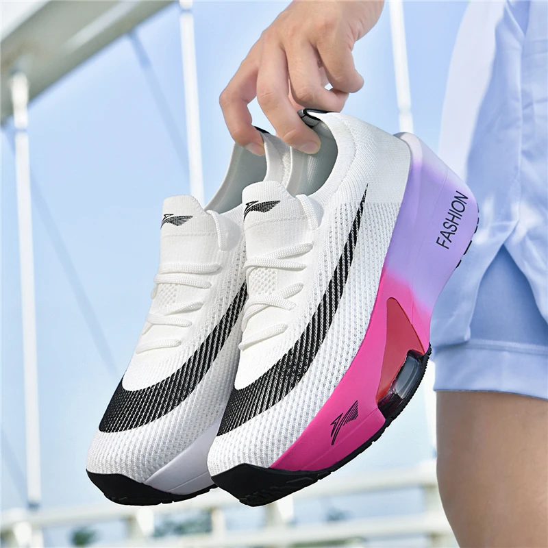 Men's Shoes Air Cushion Runner Trainers Tenis Plate Sports Running Shoes Women Comfortable Athletic Speciality Marathon Sneakers - view 2