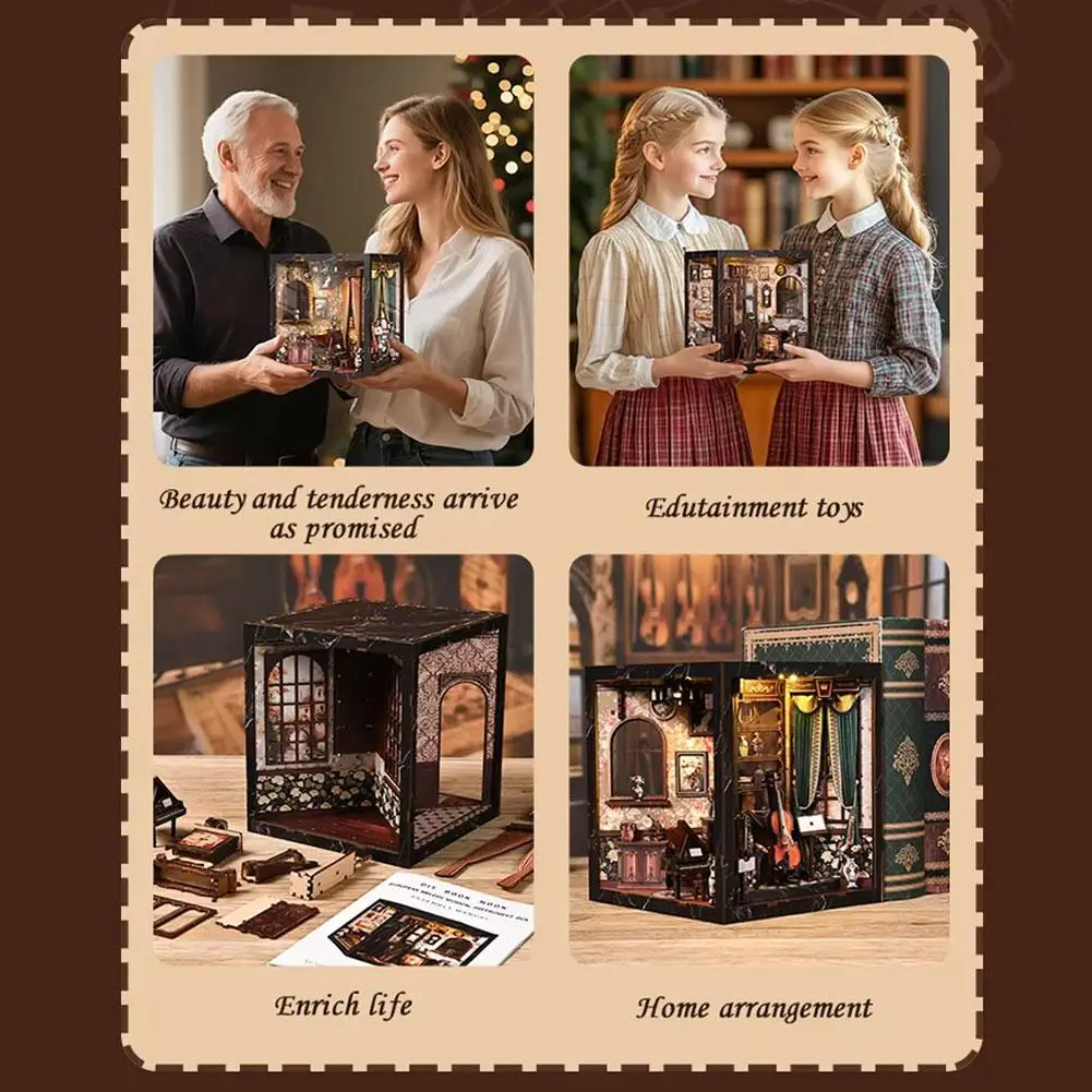 DIY Buch Nook Kit Miniatur Welt beleuchtet Home Dekoration Ornament Kind Geburtstagsgeschenk handgemachte Weihnachtsgeschenk