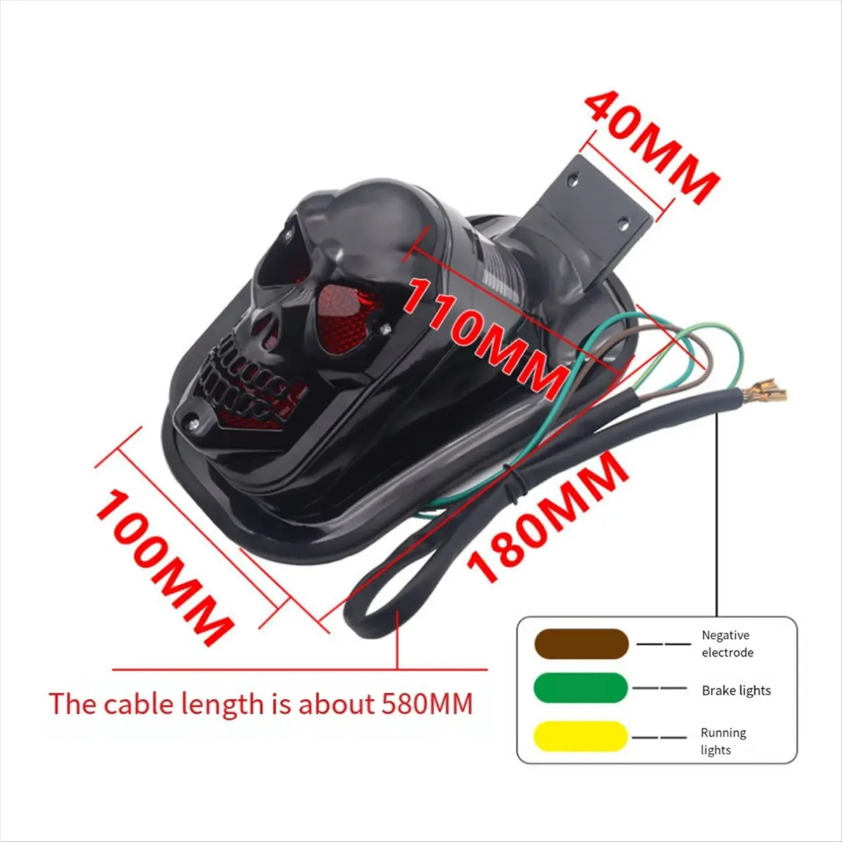 Compatible Motorcycle Skull Rear Light Turn Signal Brake Lamp License Plate Lamp Rear Tail Light Motorcycle Accessories
