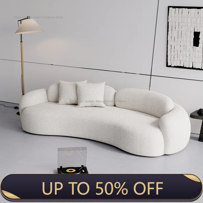 Italian Cream Style Rest Area Reception Sofa Nordic Luxury Beauty Salon Clothing Store Salon Sofa Office Business Furniture FYSS