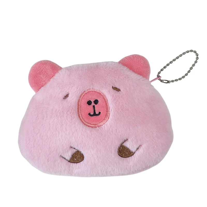 Capybara Plush Coin Purse, Saco Organizador De Boneca De Desenhos Animados, Pingente Bonito