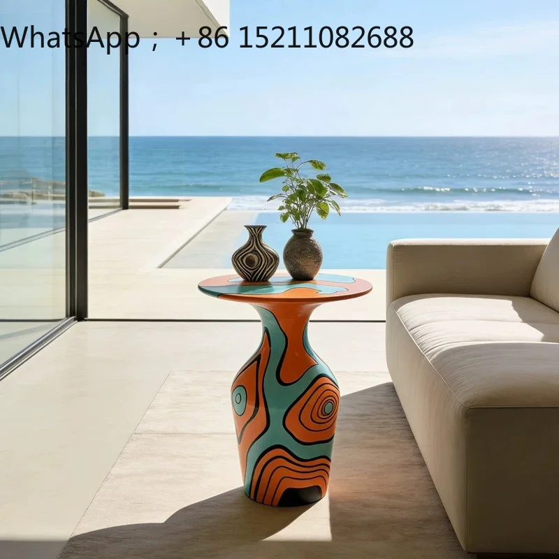 SCY creative retro hand-painted edge a few orange and blue abstract pattern corners a few living room sofa corners