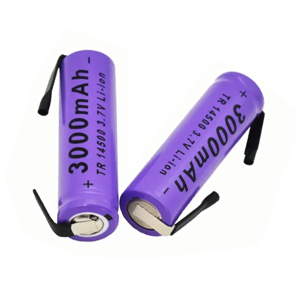 Lithium Battery 3.7V 3000mAh 14500 Rechargeable Batteries  Welding Nickel Sheet Battery For Torch Led Flashlight Toys