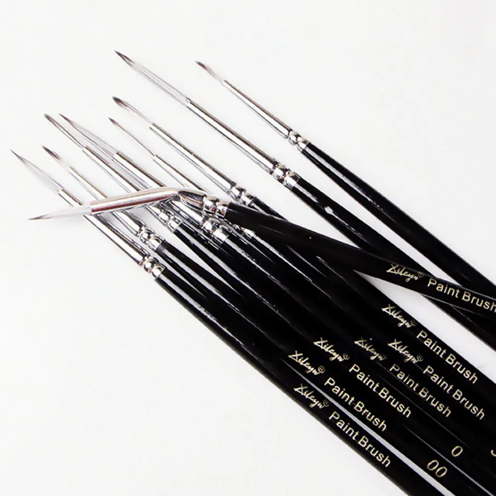 

9Pcs Hook Line Pen Set Professional Nylon Brushes for Fine Details Watercolor Acrylic Oil Painting Miniature Drawing Tools