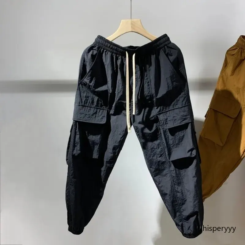 Pantalones bombachos delgados de verano para hombre, de moda Vintage Pantalones holgados, Pantalones casuales salvajes, Pantalones Cargo simples al