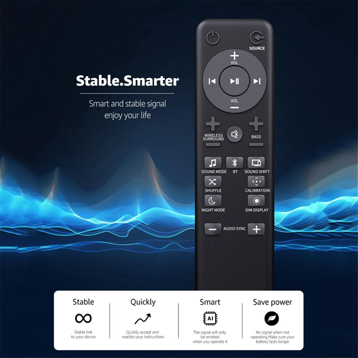 Remote Control Replacement for JBL Soundbar 2.1/3.1/5.1 Speaker System JBLBAR51BLKAM JBLBAR51BLKEP JBLBAR51BLKAM-Z, 2PCS