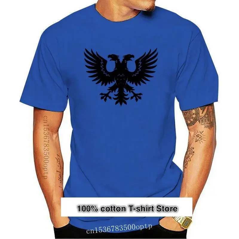 Camiseta con emblema de águila de dos cabezas para hombre, camisa de moda de algodón, 100%, Rusia, ALBANIA, Alemania, 2024