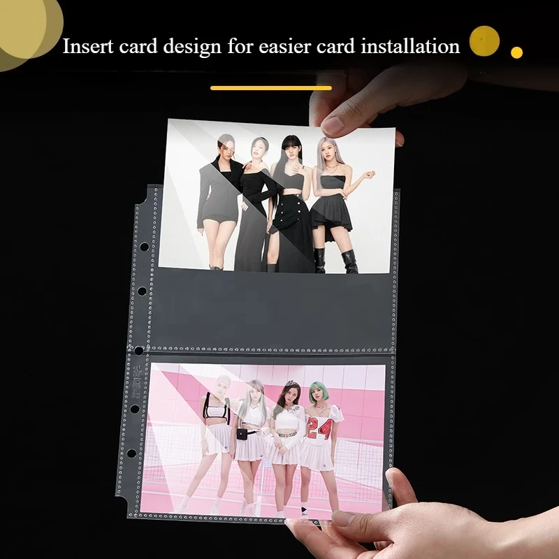 StarMate 25pcs Large A5 Card Page 1/2/4 Grid Clear Loose-leaf Pages for A5 Big Binder 3/4inch Photocard with 2 PVC Plate