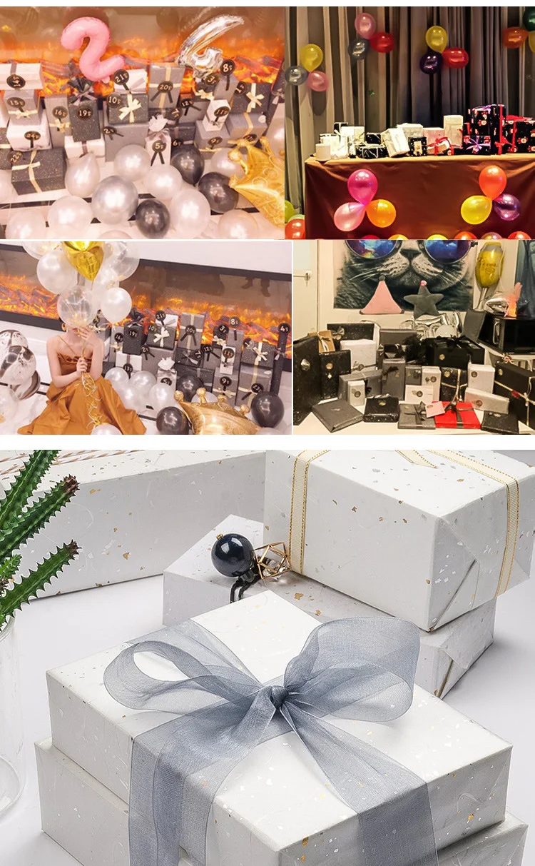 Geschenkpapier-Set mit Blumenmuster – 6 Farboptionen, funkelnde Gold- und Silbermuscheln, wasserfest, ideal für DIY-Bastelverpackungen – Detail 7