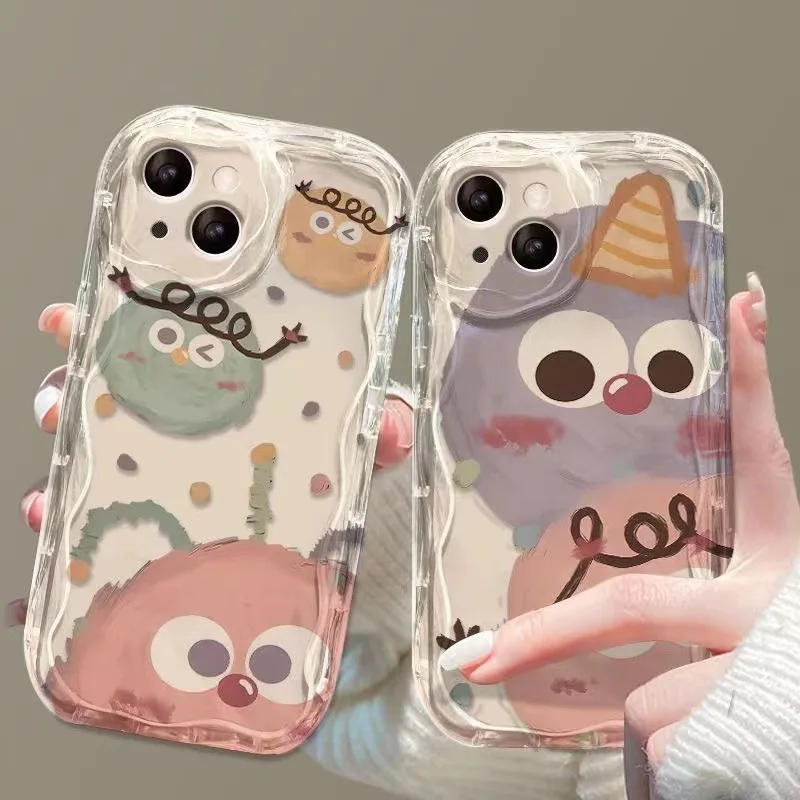 Graffiti Fur Ball Shockproof Fashionable Phone Case For iPhone 15 Pro Max 14 Plus 13 12 11 XR X XS 8 7 Cover