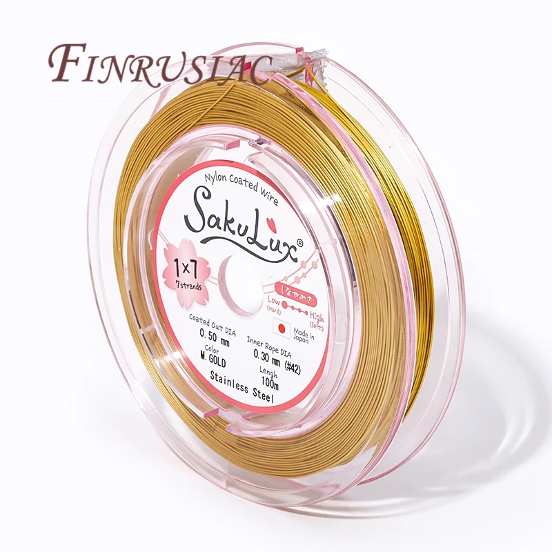 0,3-0,5mm Beständig Starke Linie Edelstahl Draht Gold Farbe Tiger Schwanz Perlen Draht Für Schmuck Machen Erkenntnisse zubehör – Detail 15