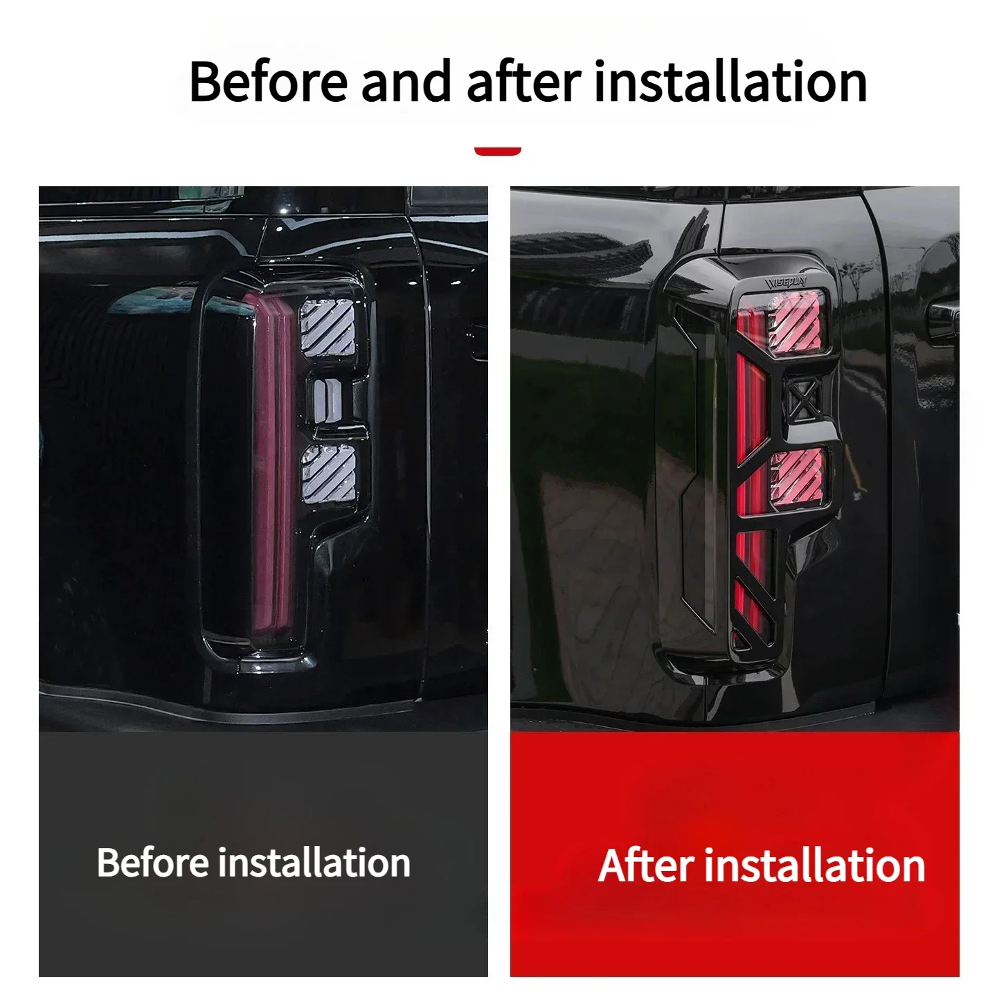 For BAIC Beijing BJ40 2024-2026 Tail Light Frame Armor Protector Black Tail Light Cover ABS Scratch-Resistant Exterior Accessory