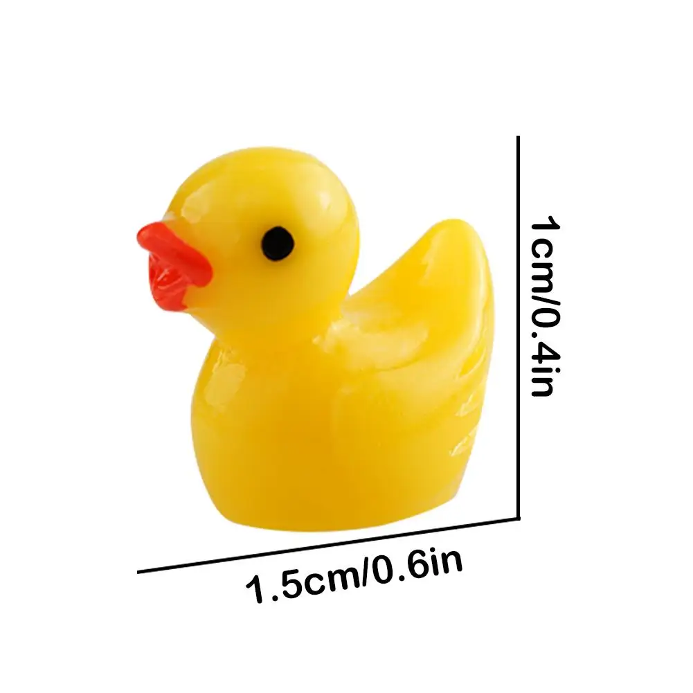 100/50pcs Yellow Duck Ornament Miniature Figures Tiny Duck Resin Handicraft Micro Landscape Decoration view 6