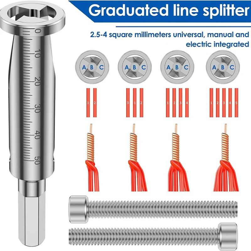 3 Pcs Wire Twisting Tool, 6Mm Hex Shank Cable Wire Stripper For Drill, 2-6 Ways, Stripping And Twistwire Cable, Fine Workmanship