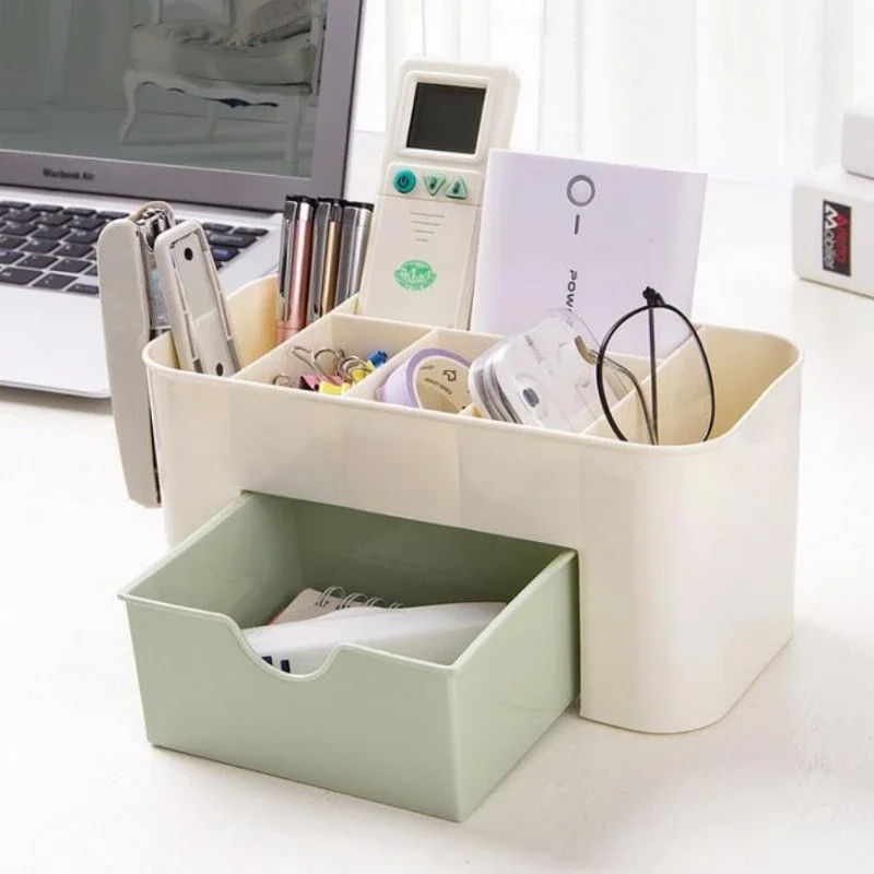 Nordic Desktop Drawer Cosmetic Storage Box Makeup Brush Organizer Box Jewelry Lipstick Mask Compartment Cosmetic Storage Case