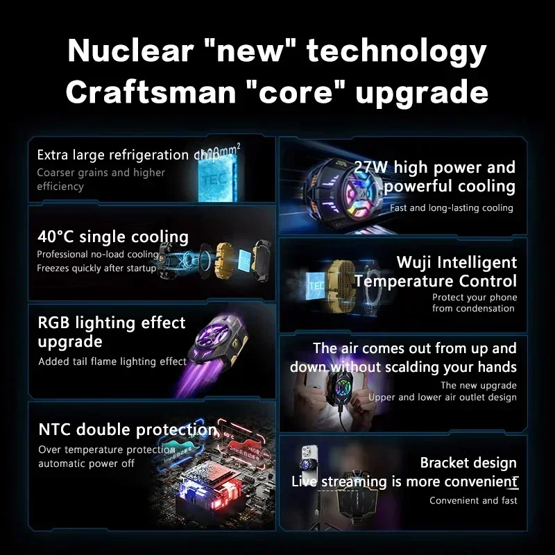 Black Shark Nieuwste Versie Cooler 4 PRO Snelle Telefoon Koeler Voor iphone 15/ROG 7/Nubia Redmagic 9 S Pro/Xiaomi FunCooler