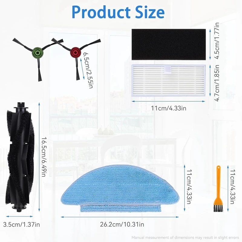 For Tikom L9000, Lubluelu SL60D, Laresar L6 Nex Robotic Vacuum Cleaner Main Side Brush Hepa Filter Mop Cloth Spare Parts