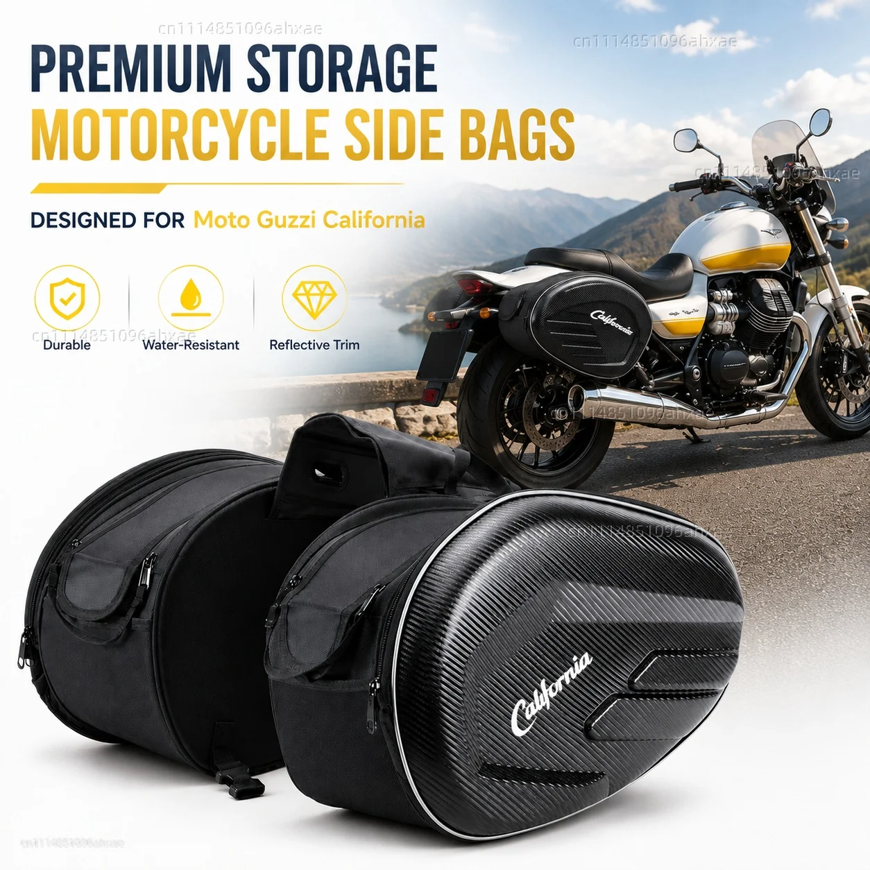 For Moto Guzzi California 1971-2020 Cruiser 2PCS Motorcycle Pannier Bags Luggage Saddle Bags Side Storage Fork Travel Pouch Box